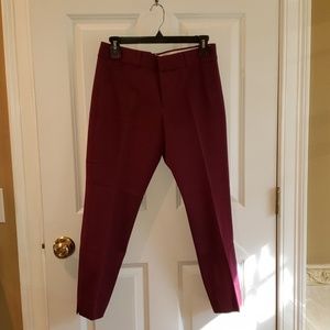 anana Republic Sloan Fit Burgundy Purple Crop Pant